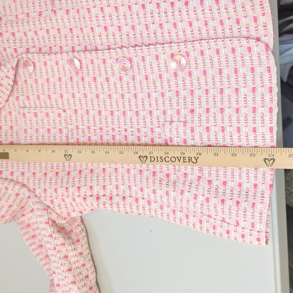 Vintage, J. G. Hook, Pink And Cream Tweed Two Piece Power Suit. Size 14 - Picture 8 of 13